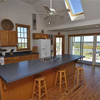 Epiphany kitchen island, a work space with a great view